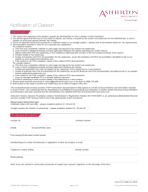Notification of Cession Form