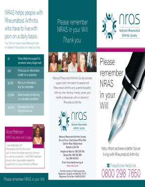 NRAS Gift in Your Will Form