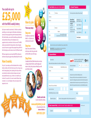 NRAS Weekly Lottery Entry Form