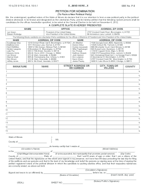 Illinois Petition for Nomination