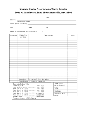 Masonic Service Association Donation Form