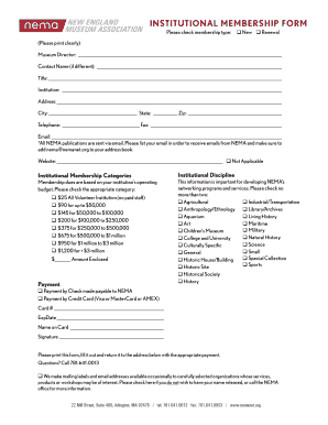 Institutional Membership Form