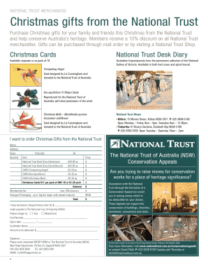 National Trust Christmas Gift Order Form