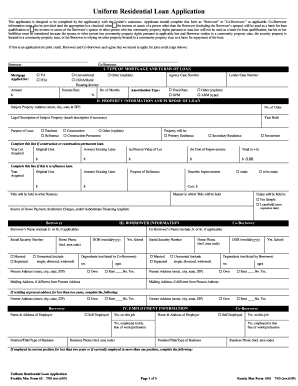 Uniform Residential Loan Application