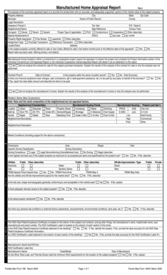 Manufactured Home Appraisal Report
