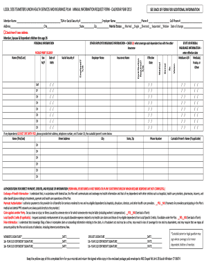 Teamsters Union Health Services Annual Information Request Form