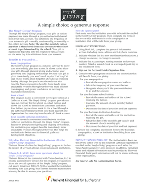 Simply Giving Program Enrollment Form