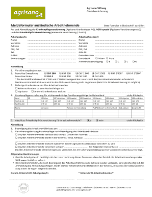 Meldeformular ausländische Arbeitnehmende