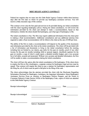 Debt Relief Agency Contract