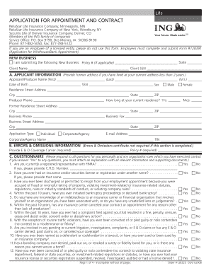 Life Insurance Application and Contract