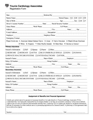 Younis Cardiology Associates Registration Form