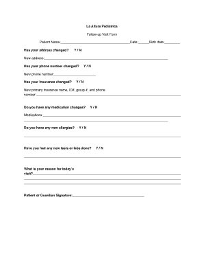 Follow-up Visit Form