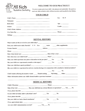 Medical and Dental Insurance Form