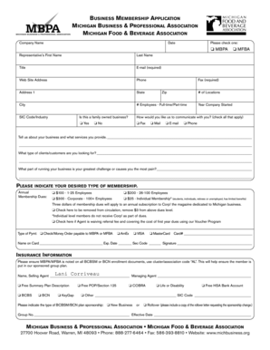 Michigan Business Membership Application
