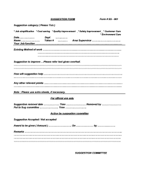 Suggestion Form