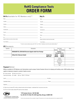 RoHS Compliance Tools Order Form