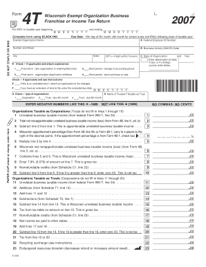 Wisconsin Exempt Organization Business Tax Return