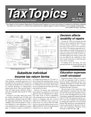 Louisiana Individual Income Tax Return