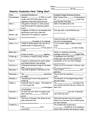 Genetics Vocabulary Worksheet Pdf Answer Key - Fill and Sign Printable  Template Online