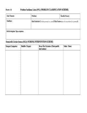 Problem Classification Scheme Form