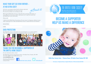 Brittle Bone Society Gift Aid Declaration