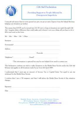 Gift Aid Declaration Form
