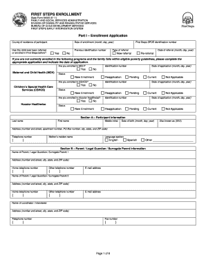 First Steps Enrollment Application