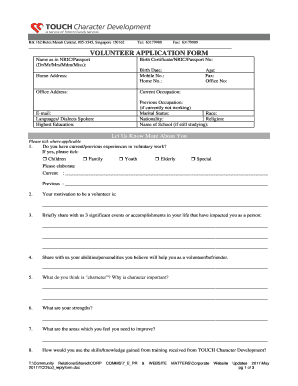 Volunteer Application Form
