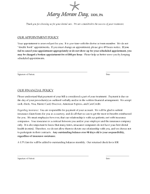 Dental Office Consent and Policy Forms