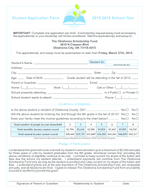Student Application Form