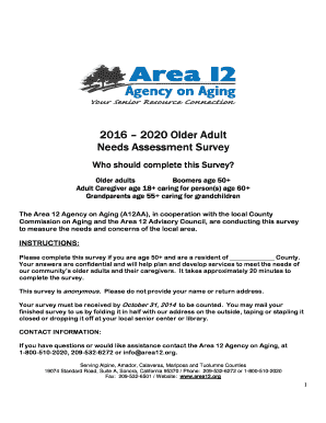 Older Adult Needs Assessment Survey
