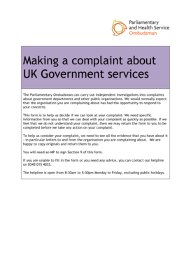 UK Government Complaint Form