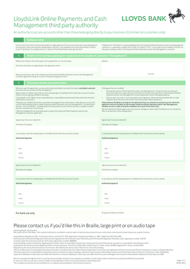 LloydsLink Third Party Authority Form
