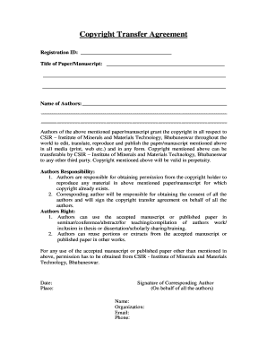 Copyright Transfer Agreement