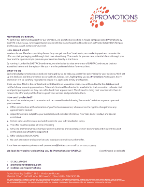 Promotions by BABTAC Contract