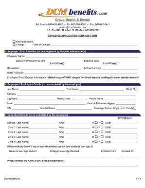 Employee Health and Dental Benefits Enrollment Form