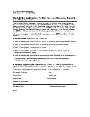 OGE Optional Form 450-A
