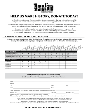 TimeLine Theatre Donation Form