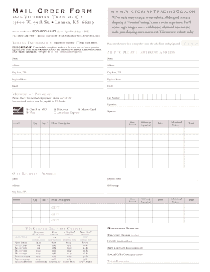 Mail Order Form