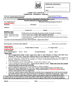 Resident's Parking Disc Application