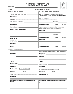 Guarantor Application Form