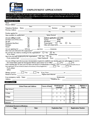 Employment Application Form