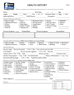 Tpr sheet example - Health History and Medication Form