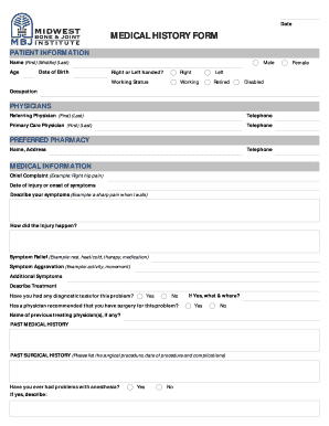 Medical History Form