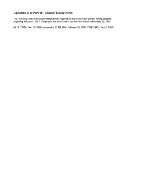 DOT Alcohol Testing Form