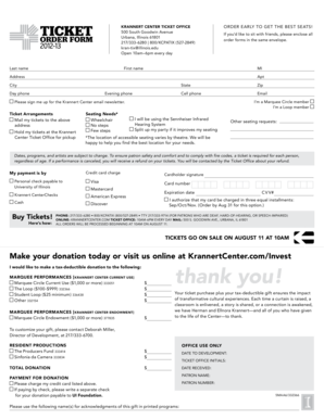 Krannert Center Ticket Order Form