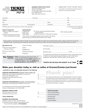 Krannert Center Ticket Order Form