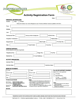 Activity Registration Form