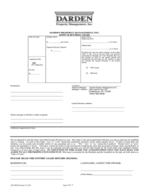 Joint and Several Lease Agreement
