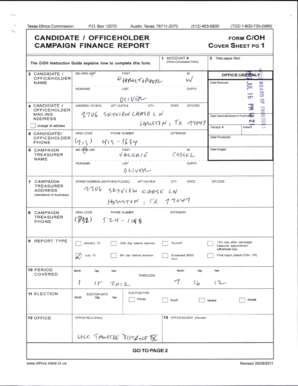Texas Campaign Finance Report
